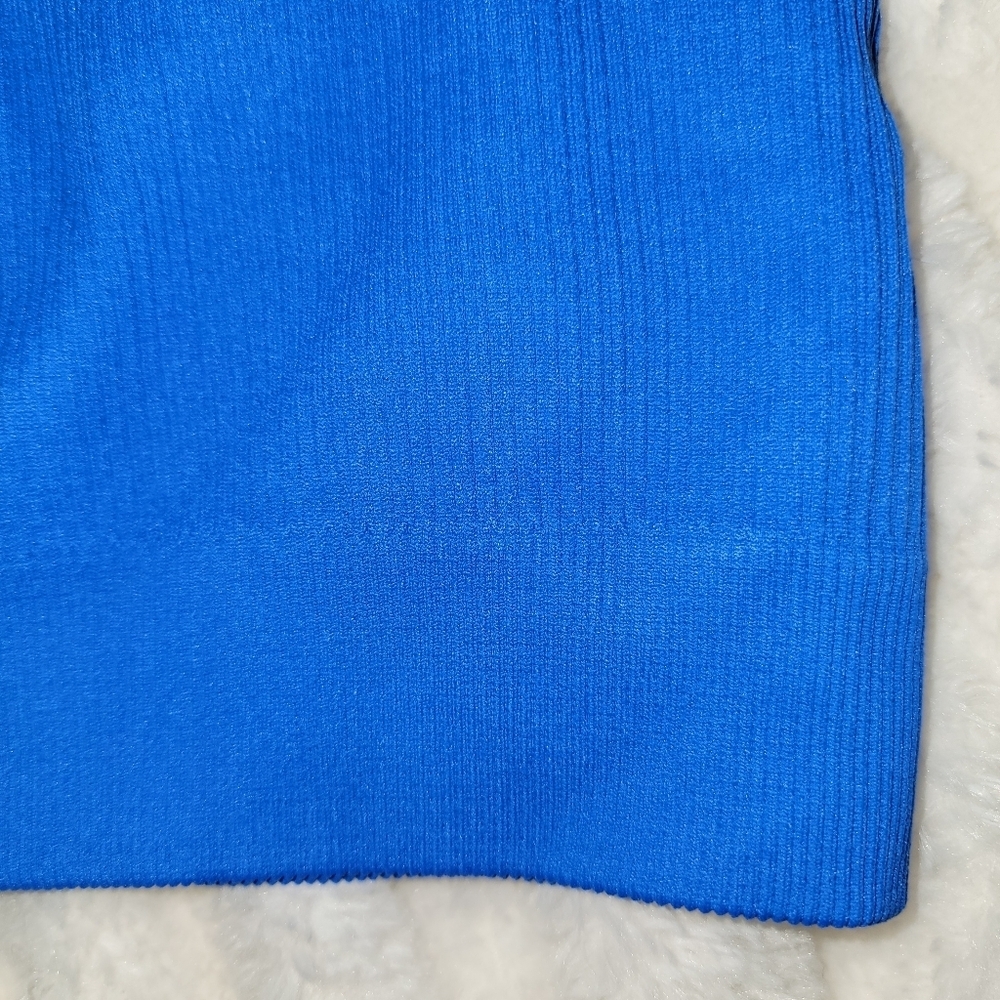 One-Shoulder Ribbed Crop Top — Royal Blue - Picture 3 of 4